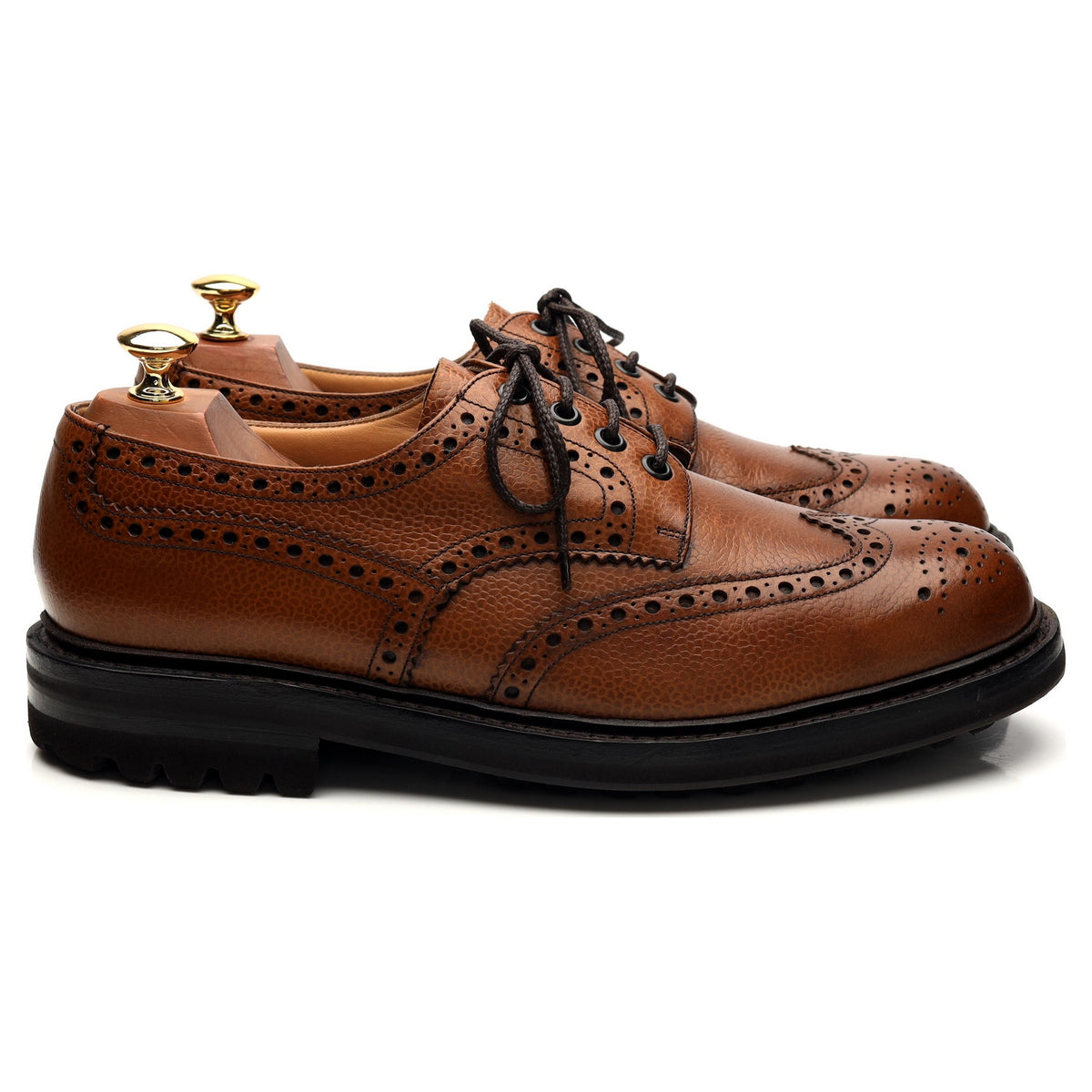 &#39;McPherson&#39; Tan Brown Leather Derby Brogue UK 9.5 G