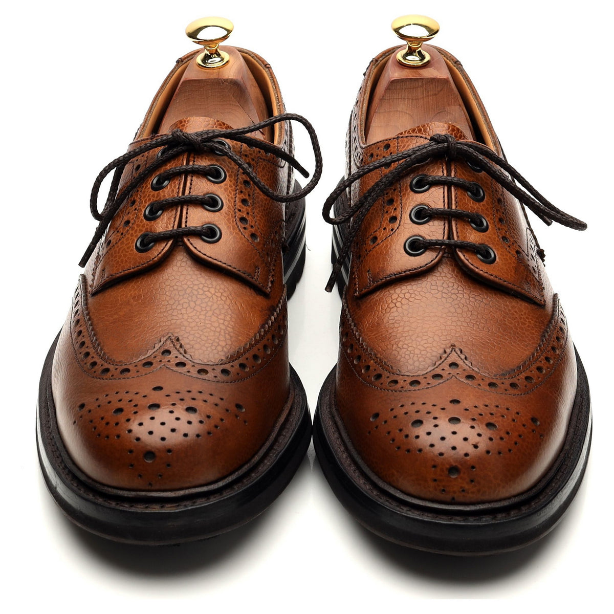 &#39;McPherson&#39; Tan Brown Leather Derby Brogue UK 9.5 G