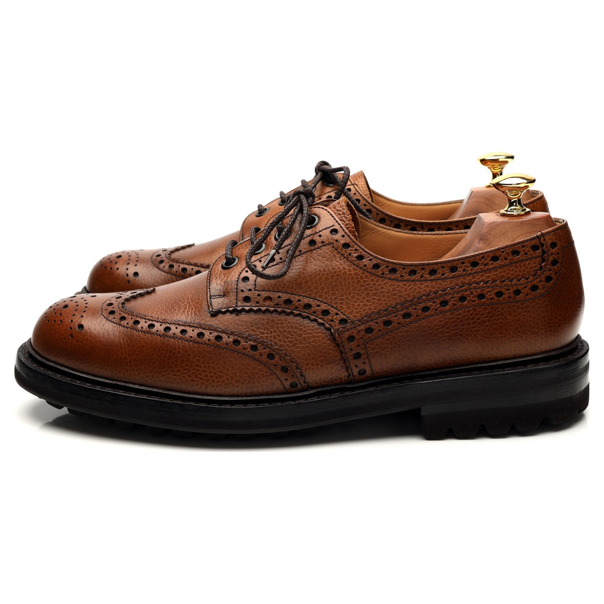 &#39;McPherson&#39; Tan Brown Leather Derby Brogue UK 9.5 G