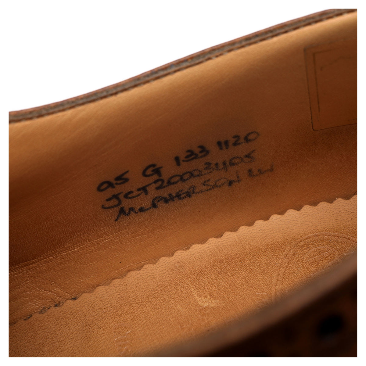 &#39;McPherson&#39; Tan Brown Leather Derby Brogue UK 9.5 G