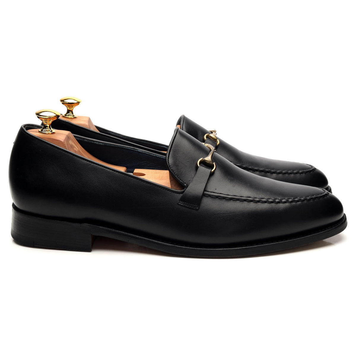 &#39;Frank&#39; Black Leather Horsebit Loafer UK 11.5 F