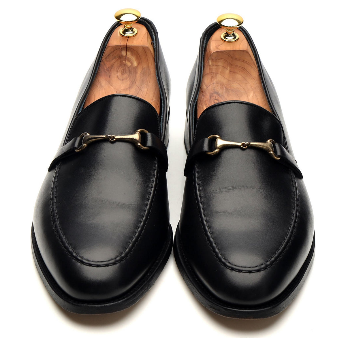 &#39;Frank&#39; Black Leather Horsebit Loafer UK 11.5 F