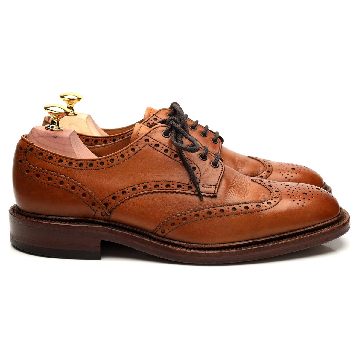 1880 &#39;Chester 2&#39; Tan Brown Leather Derby Brogues UK 7.5 F