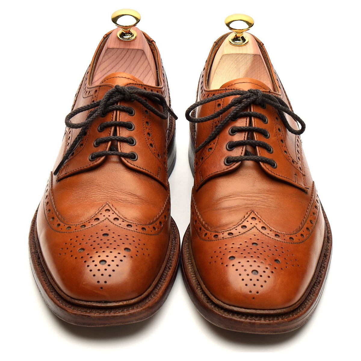 1880 &#39;Chester 2&#39; Tan Brown Leather Derby Brogues UK 7.5 F