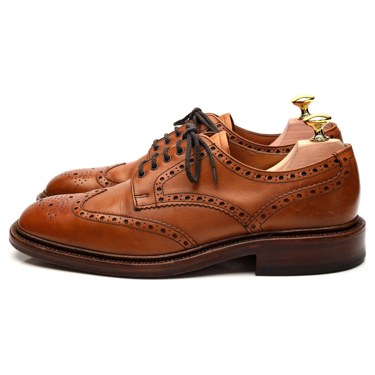 1880 &#39;Chester 2&#39; Tan Brown Leather Derby Brogues UK 7.5 F