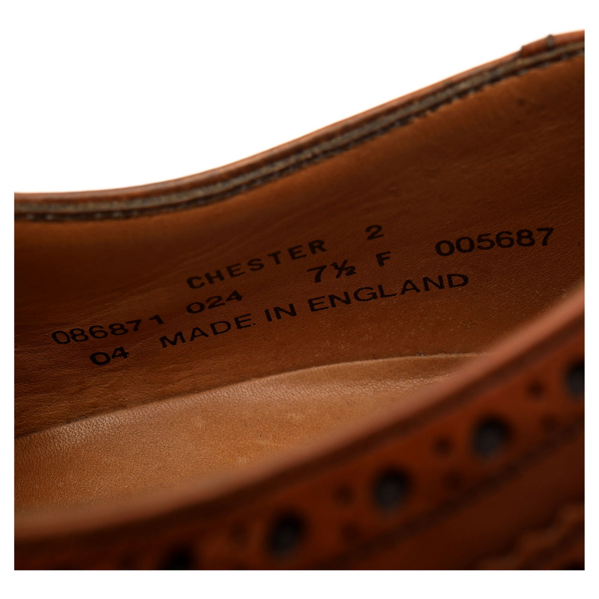 1880 &#39;Chester 2&#39; Tan Brown Leather Derby Brogues UK 7.5 F