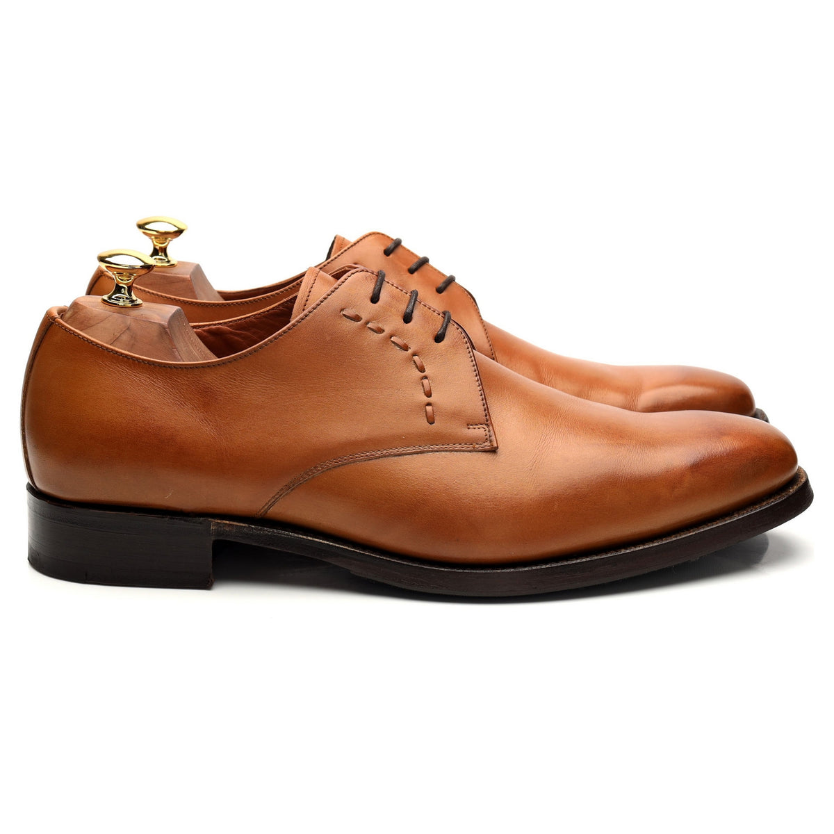 &#39;1257FW11&#39; Tan Brown Leather Derby UK 10 FX