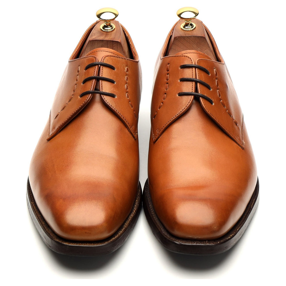 &#39;1257FW11&#39; Tan Brown Leather Derby UK 10 FX