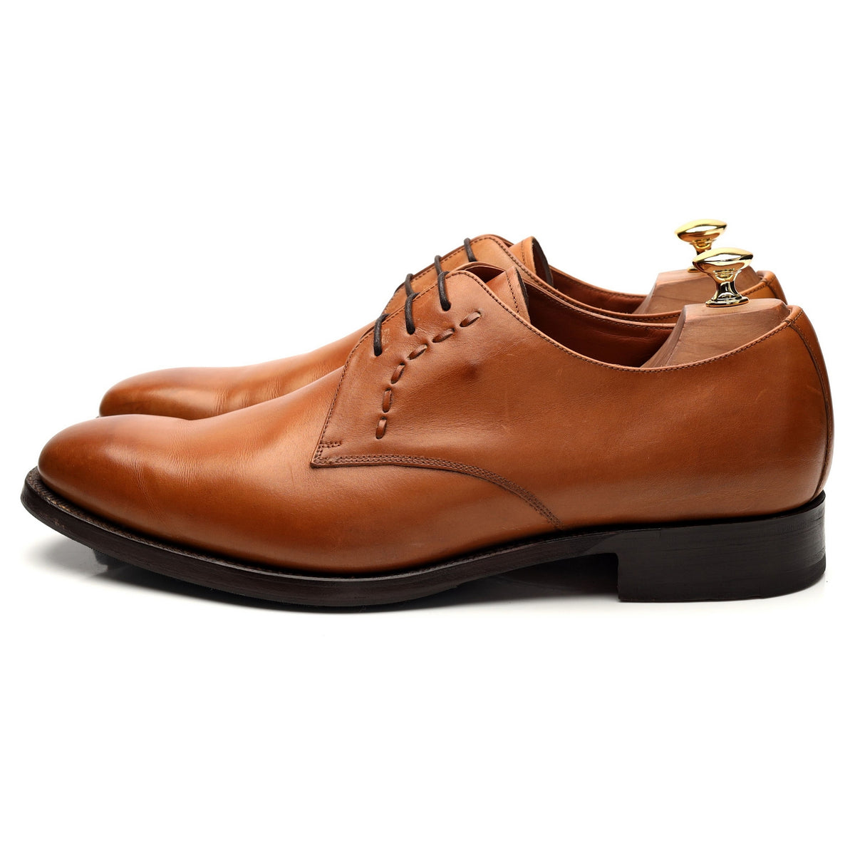 &#39;1257FW11&#39; Tan Brown Leather Derby UK 10 FX