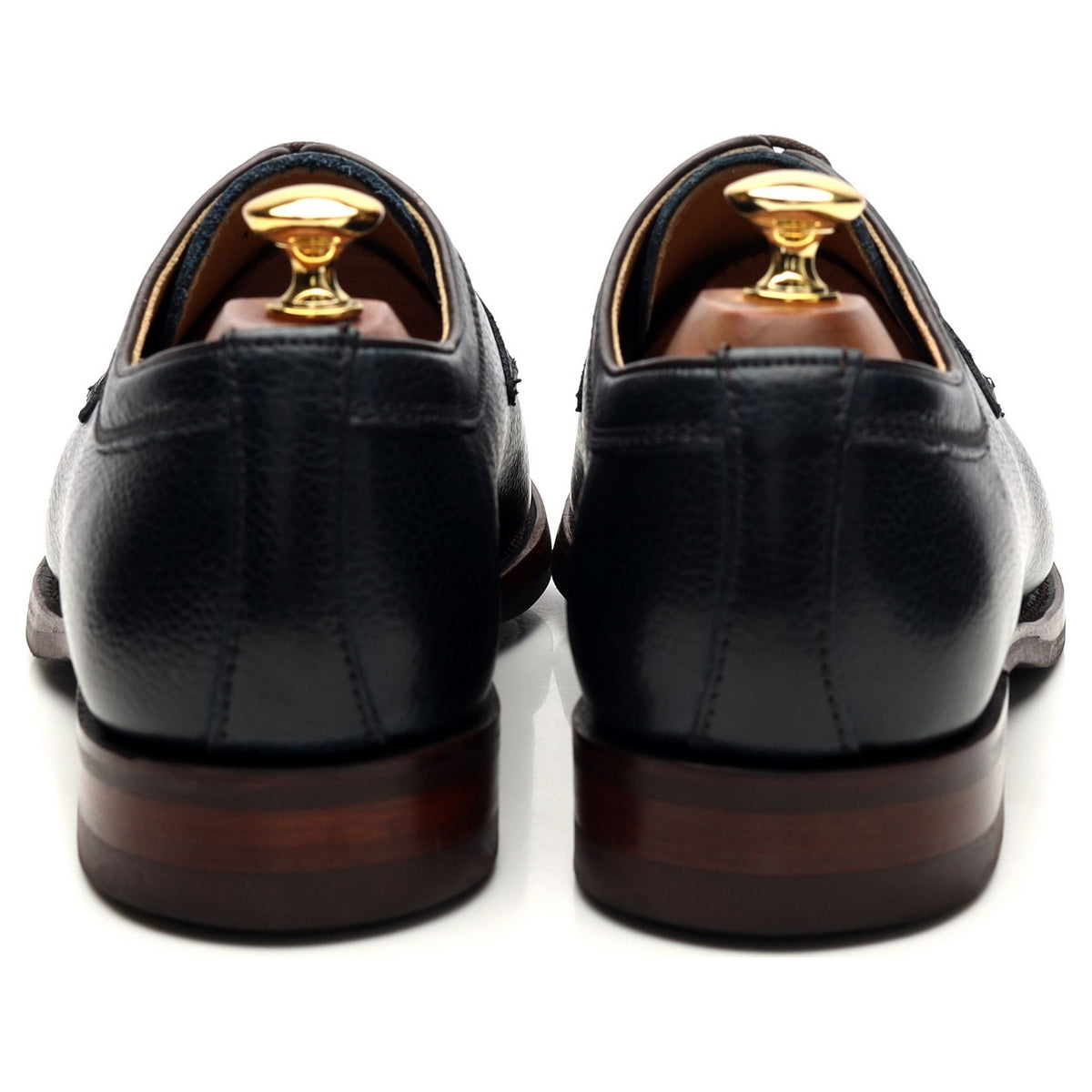 &#39;Skye&#39; Navy Blue Grain Leather Derby UK 9 F