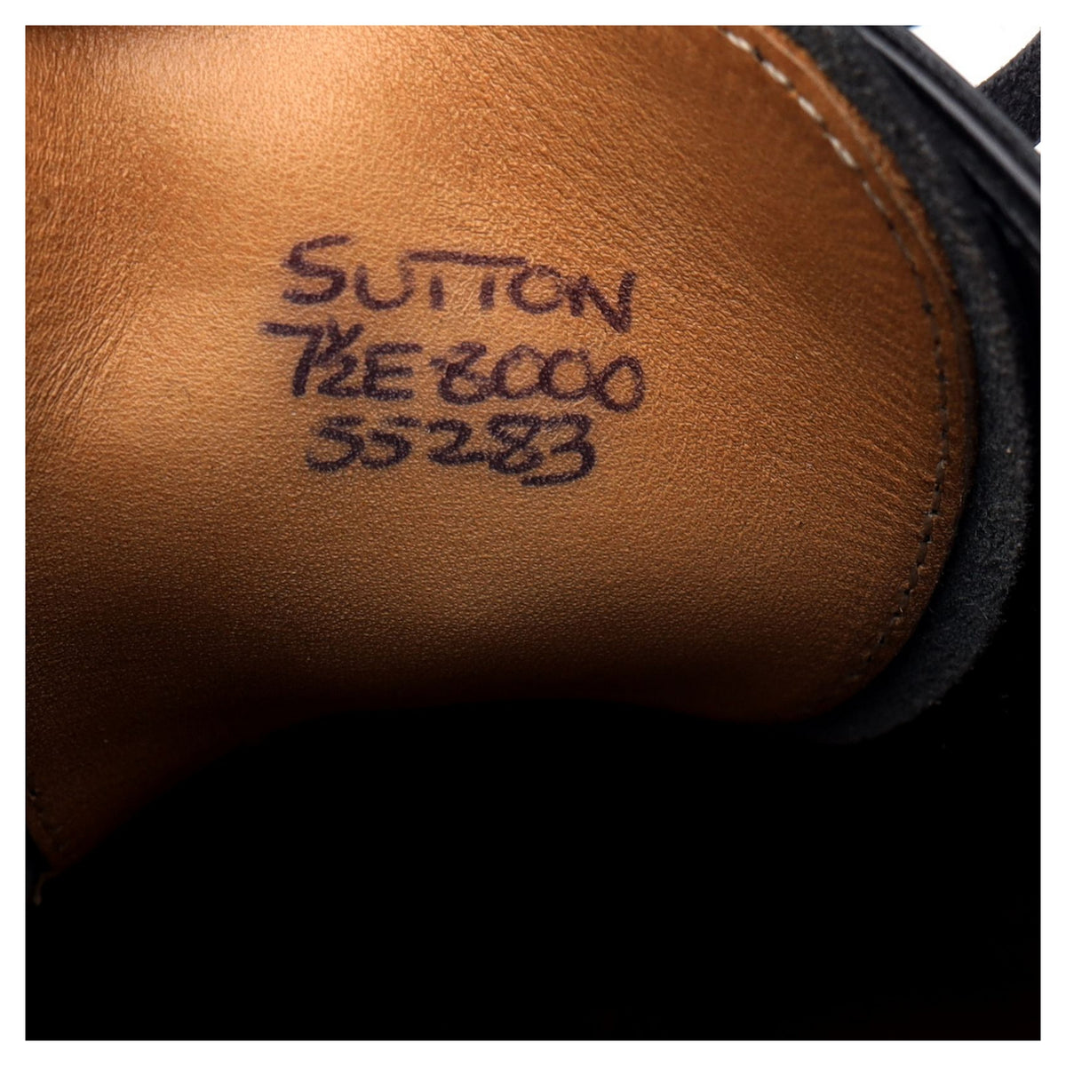 &#39;Sutton&#39; Black Leather Oxford UK 7.5 E