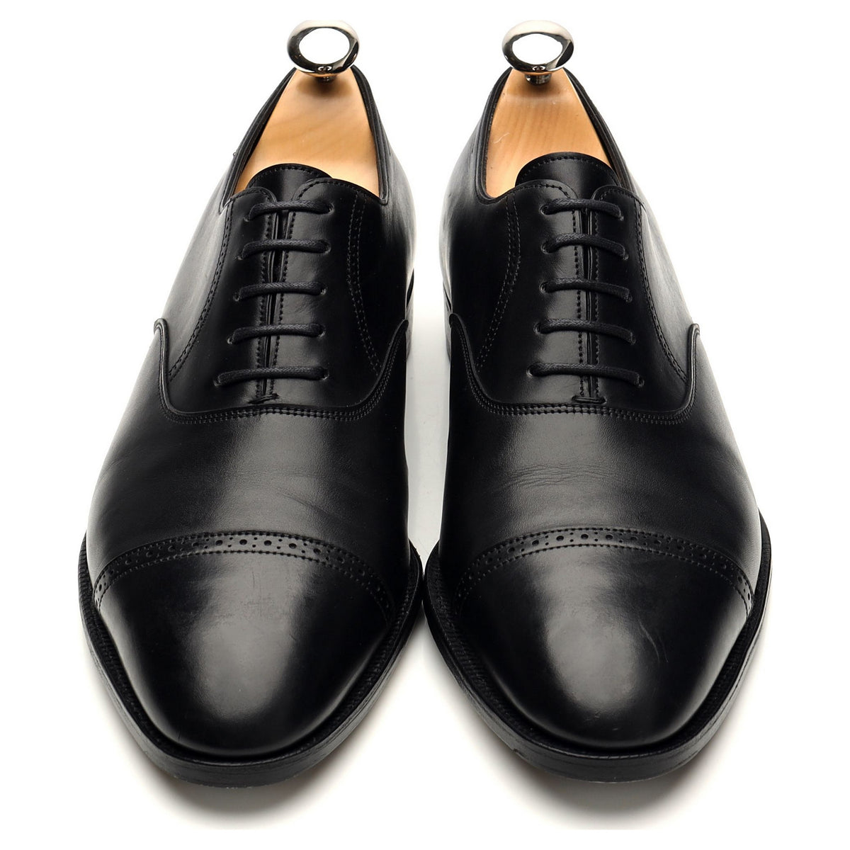 &#39;Philip II&#39; Black Leather Oxford UK 7.5 EE