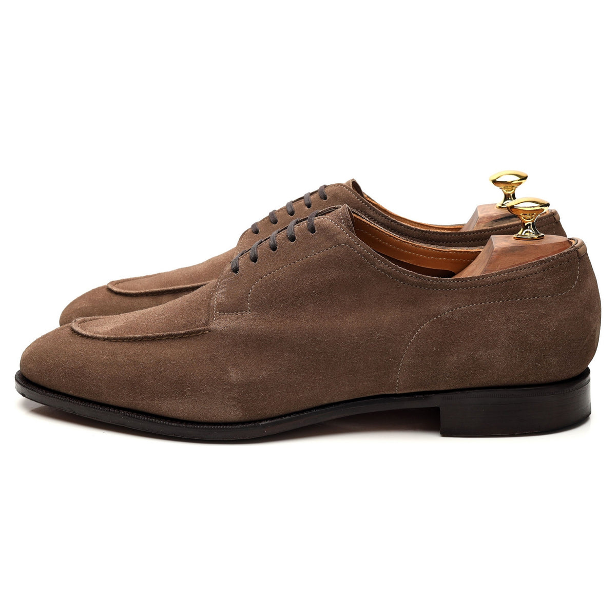 &#39;Dover&#39; Light Brown Suede Split Toe Derby UK 11 E