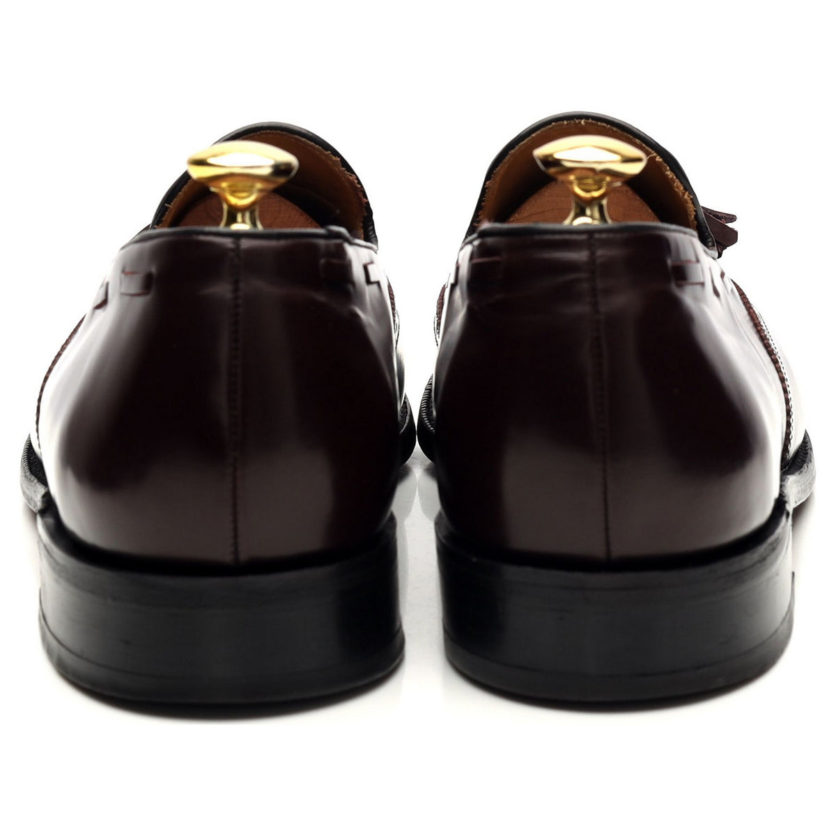 &#39;Clive&#39; Burgundy Leather Tassel Loafers UK 8.5 F