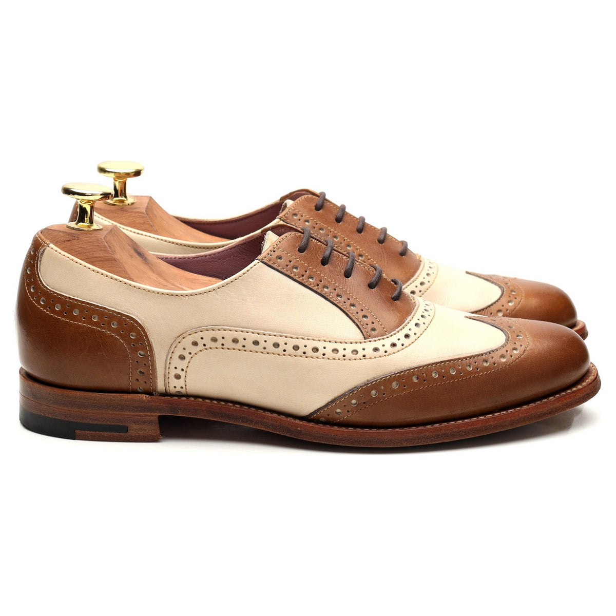 Women&#39;s &#39;Freya&#39; Brown and Beige Leather Oxford UK 4 D