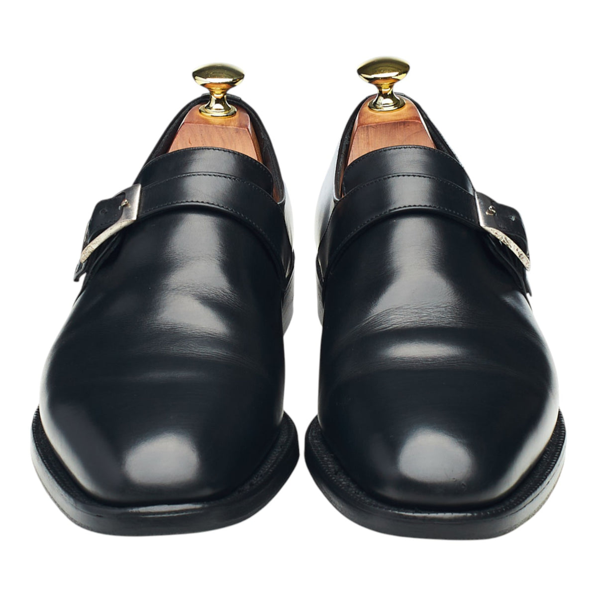 'Presley' Black Leather Monk Strap UK 7.5 F