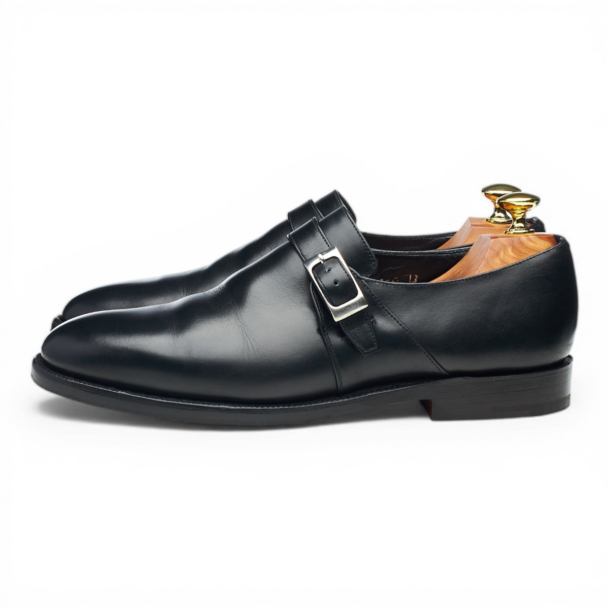 'Presley' Black Leather Monk Strap UK 7.5 F