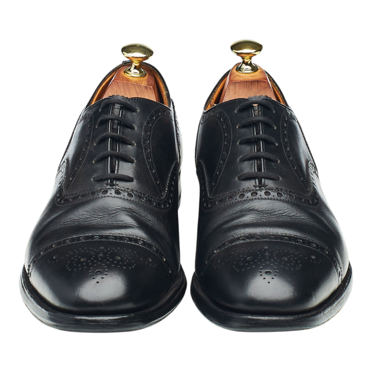 'Trent' Black Leather Oxford Brogues UK 9 F