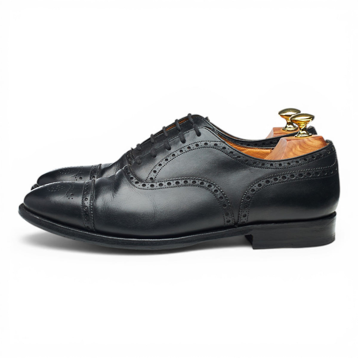 'Trent' Black Leather Oxford Brogues UK 9 F