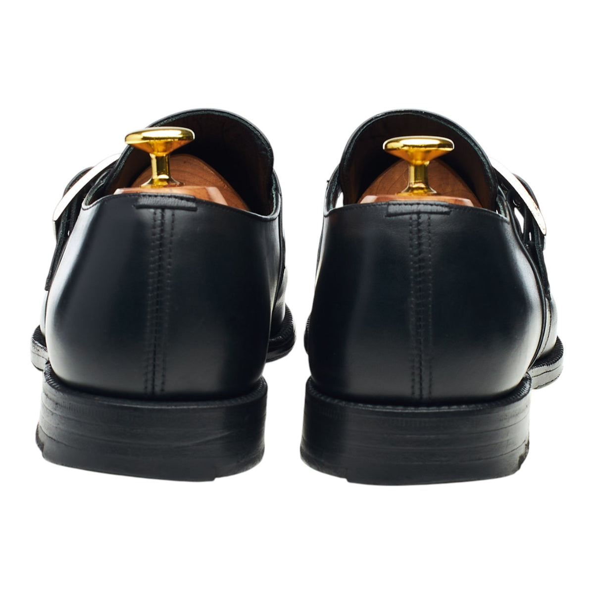 'Presley' Black Leather Monk Strap UK 8 F