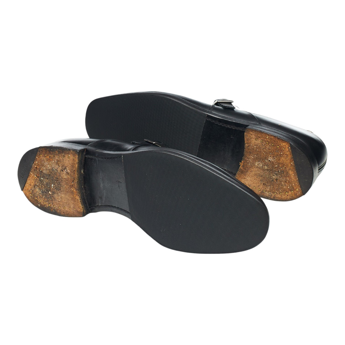 'Presley' Black Leather Monk Strap UK 8 F