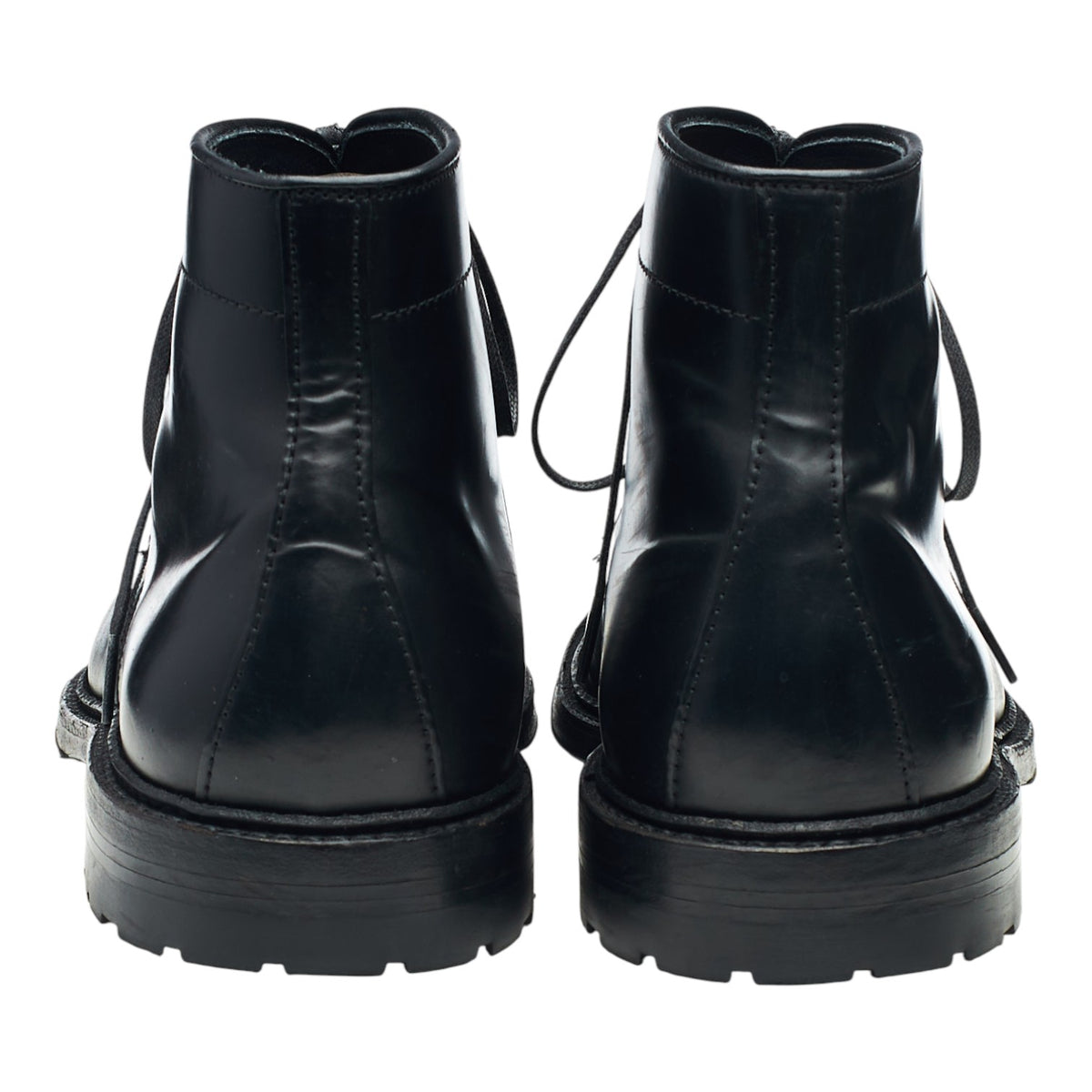 '40219HC' Black Cordovan Leather NST Tanker Boots UK 8 US 8.5 E