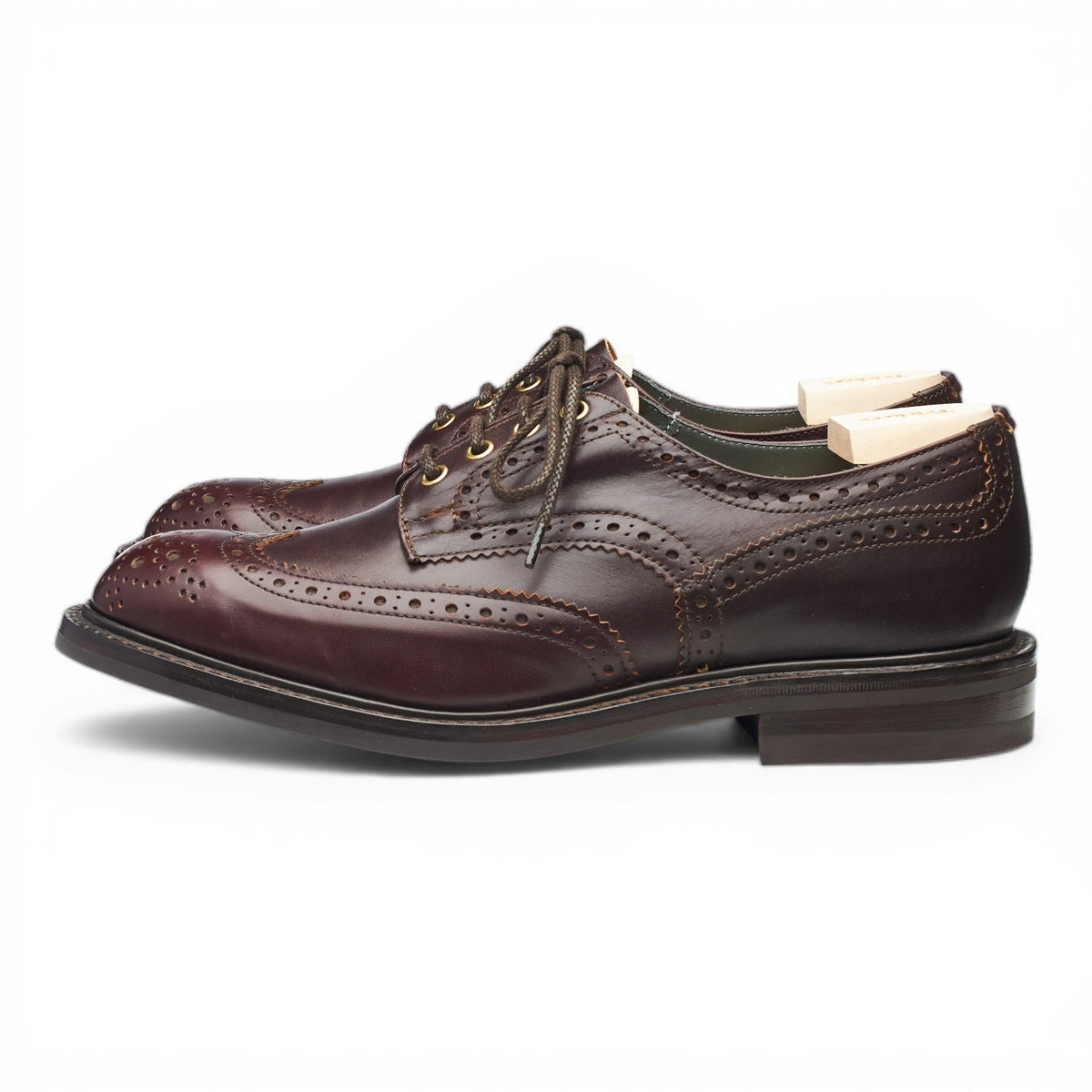 'Bourton' Burgundy Leather Derby Brogues UK 9.5
