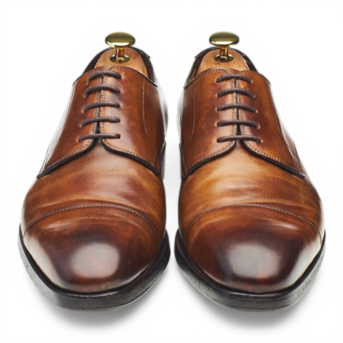 Brown Leather Cap Toe Derby UK 8