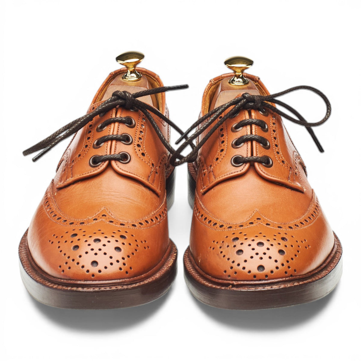 Vintage Tan Brown Leather Derby Brogues UK 6.5