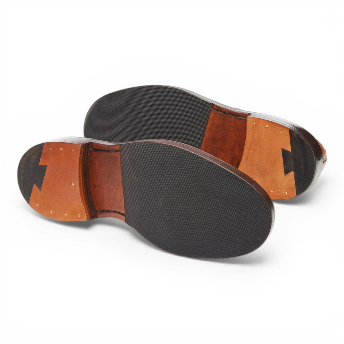 Vintage Tan Brown Leather Derby Brogues UK 6.5