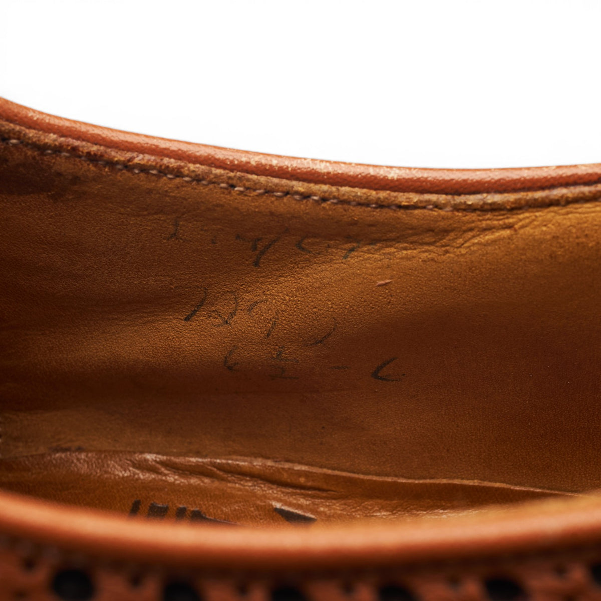 Vintage Tan Brown Leather Derby Brogues UK 6.5