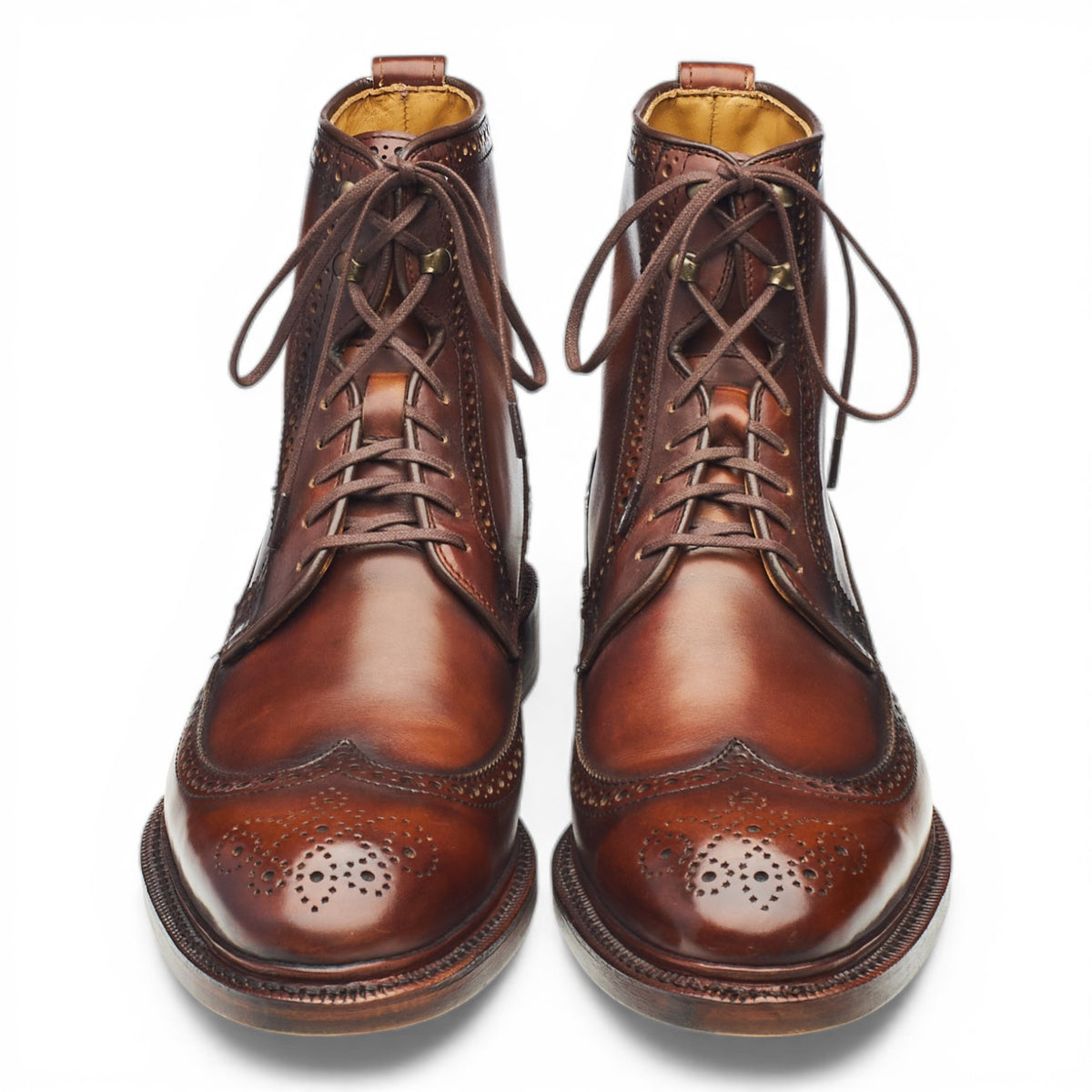 Reserve 'Maddox' Brown Leather Boots Brogues UK 9 US 10 D