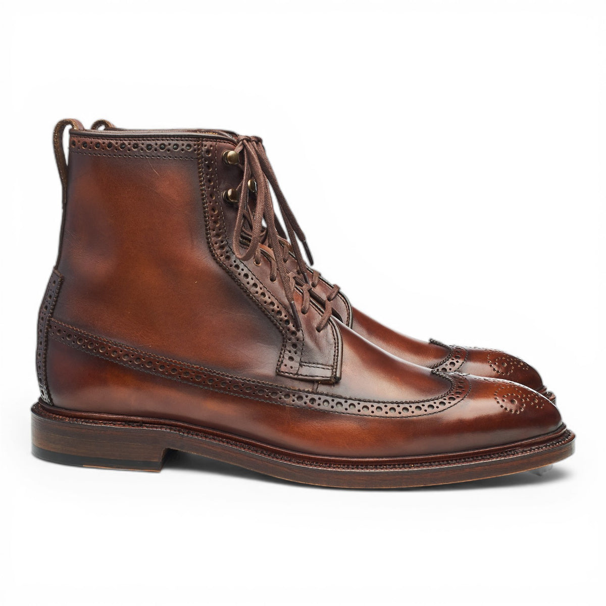 Reserve 'Maddox' Brown Leather Boots Brogues UK 9 US 10 D