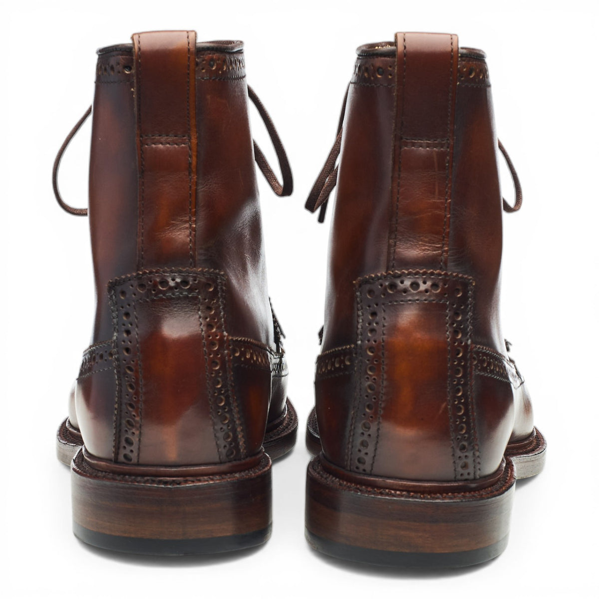 Reserve 'Maddox' Brown Leather Boots Brogues UK 9 US 10 D