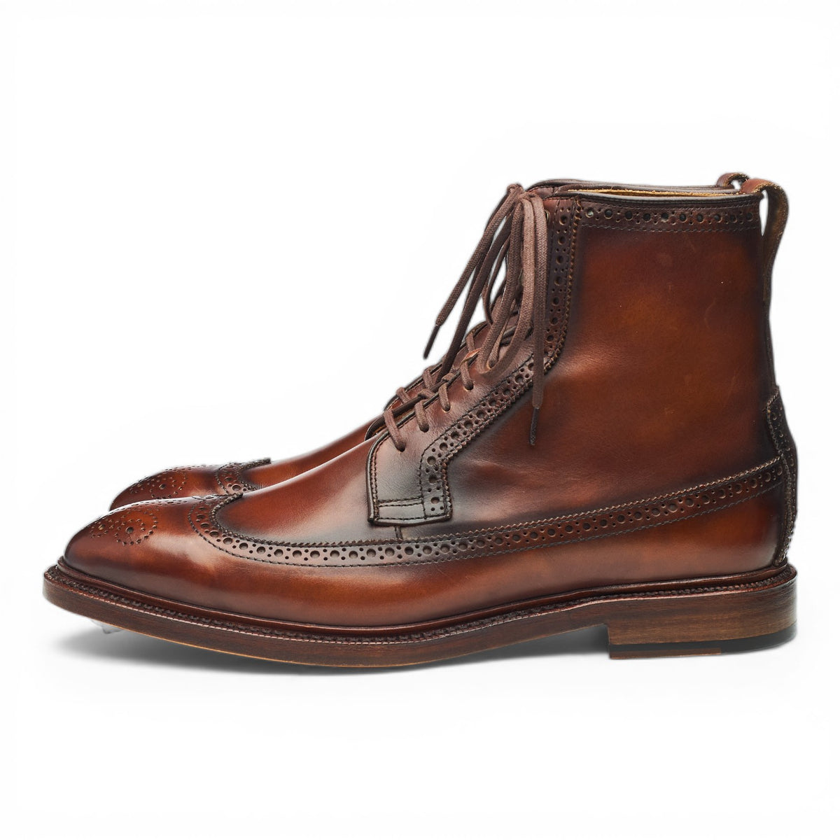 Reserve 'Maddox' Brown Leather Boots Brogues UK 9 US 10 D