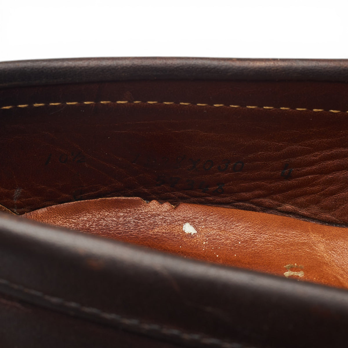 '57348' Dark Brown Waxed Leather Loafers UK 10 US 10.5 C