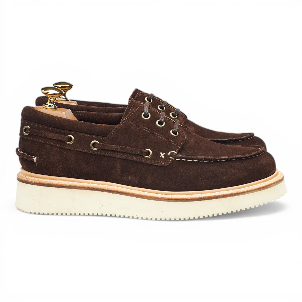 'Rockland' Dark Brown Suede Boat Shoes UK 7