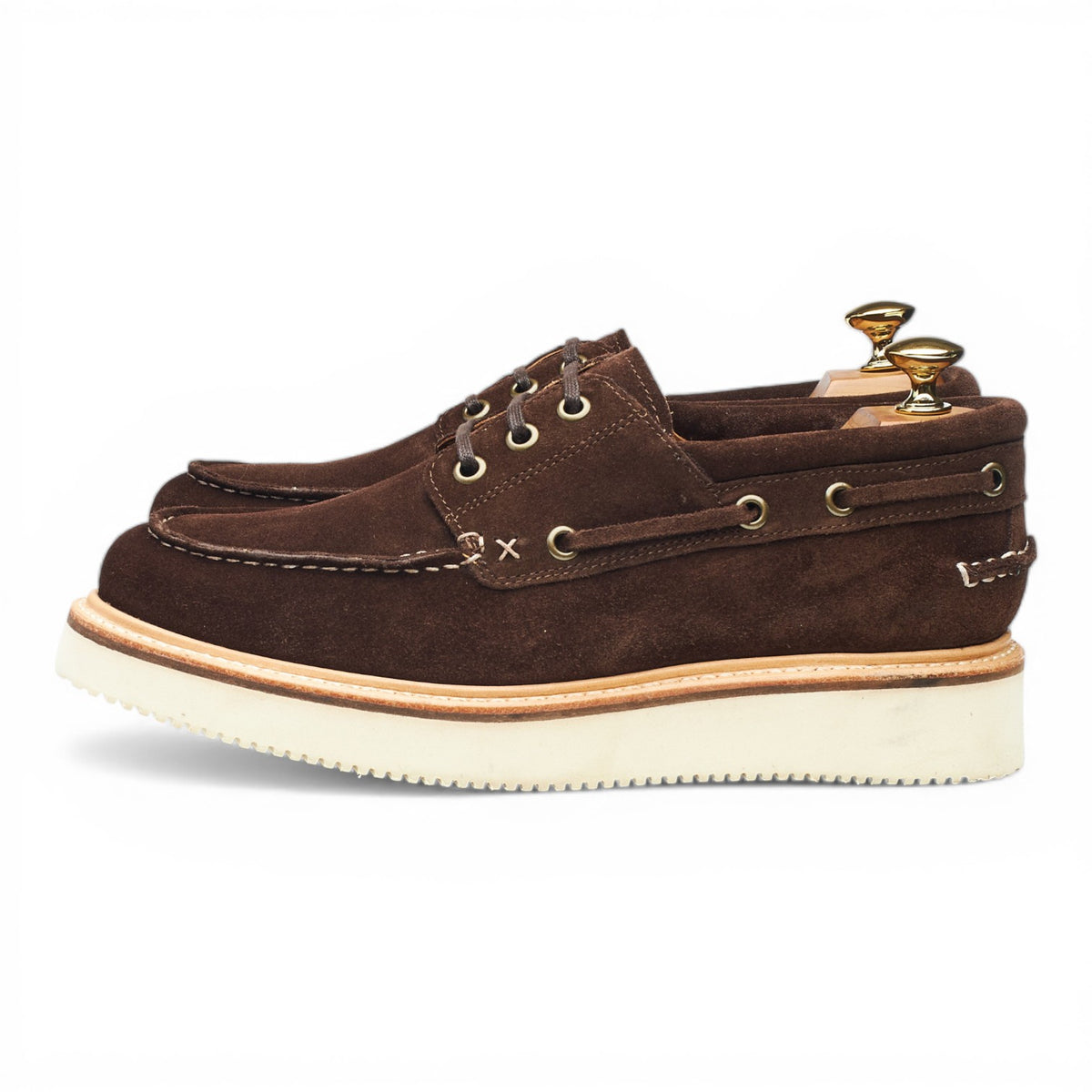 'Rockland' Dark Brown Suede Boat Shoes UK 7