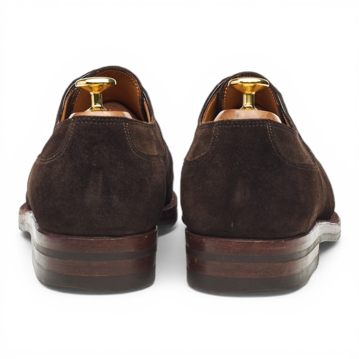 Dark Brown Suede Apron Split Toe Derby UK 8.5