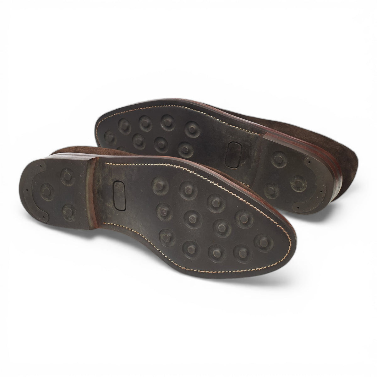 Dark Brown Suede Apron Split Toe Derby UK 8.5