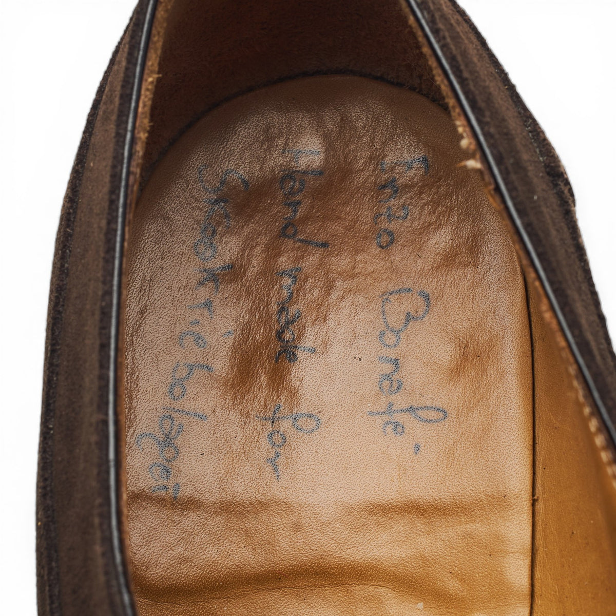 Dark Brown Suede Apron Split Toe Derby UK 8.5