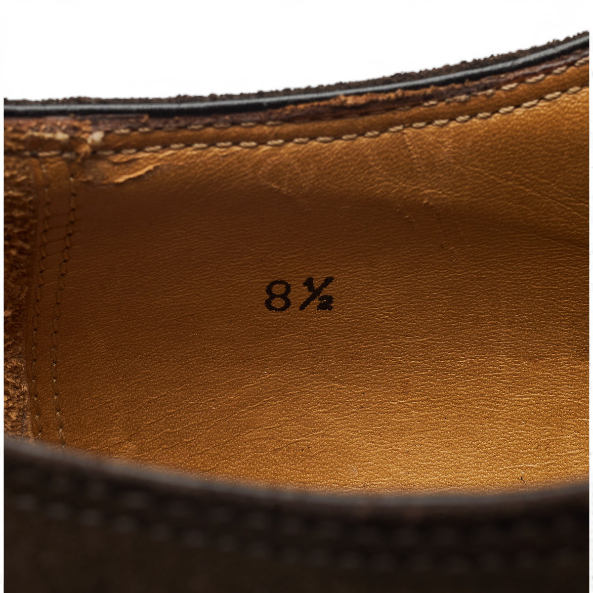 Dark Brown Suede Apron Split Toe Derby UK 8.5