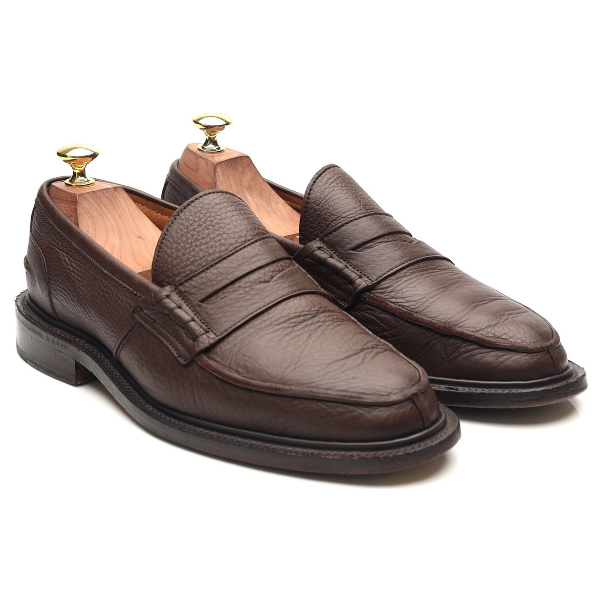 &#39;James&#39; Dark Brown Leather Loafers UK 7