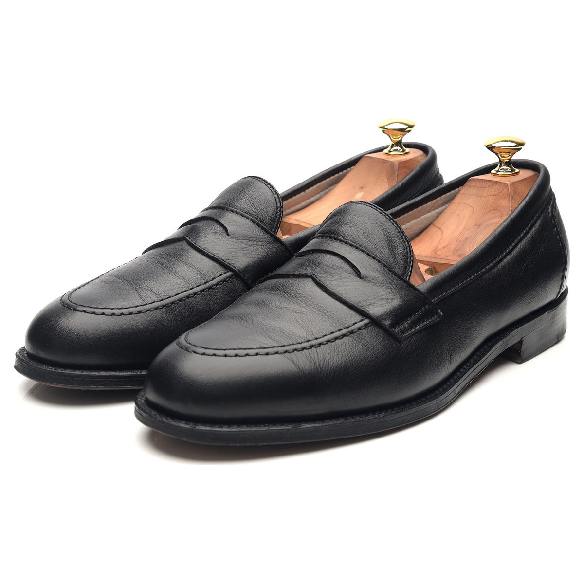 &#39;9695F&#39; Black Leather Loafers UK 9.5 US 10