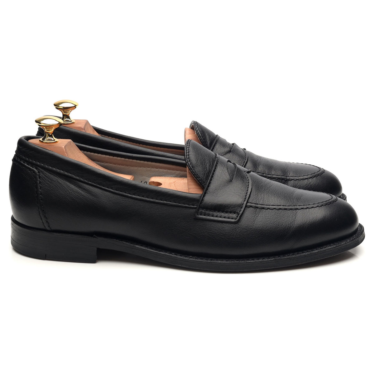 &#39;9695F&#39; Black Leather Loafers UK 9.5 US 10