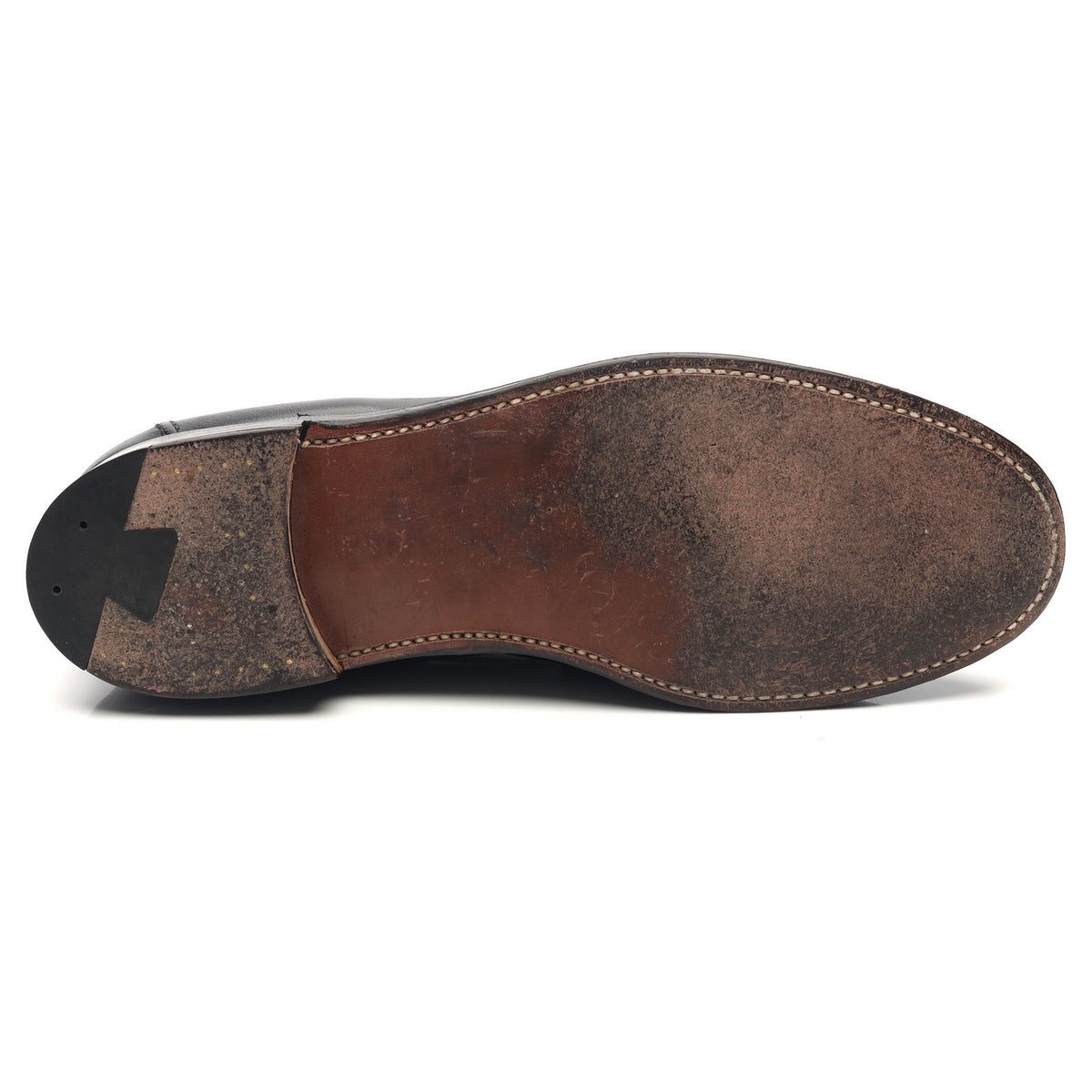 &#39;9695F&#39; Black Leather Loafers UK 9.5 US 10