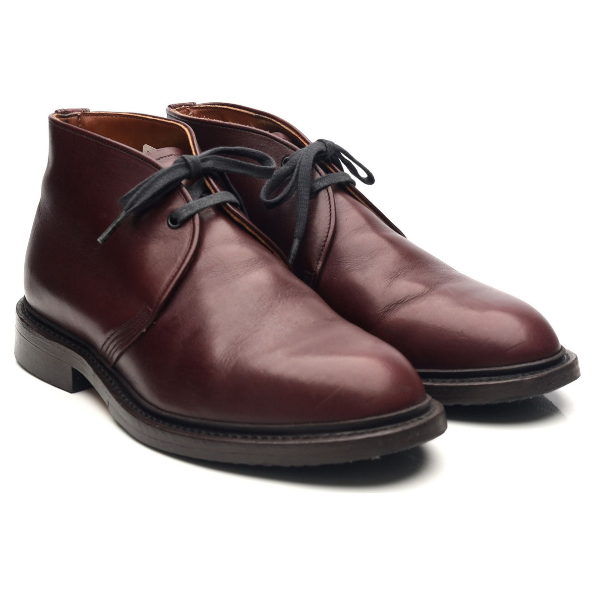 &#39;9098&#39; Burgundy Leather Chukka Boots UK 7 US 8