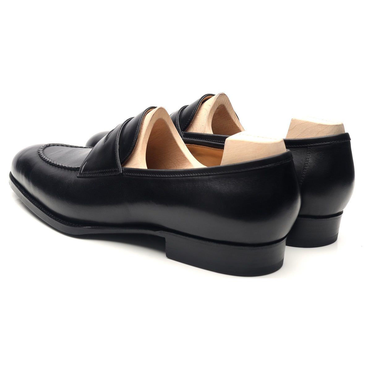 &#39;539&#39; Black Leather Loafers UK 9.5 F