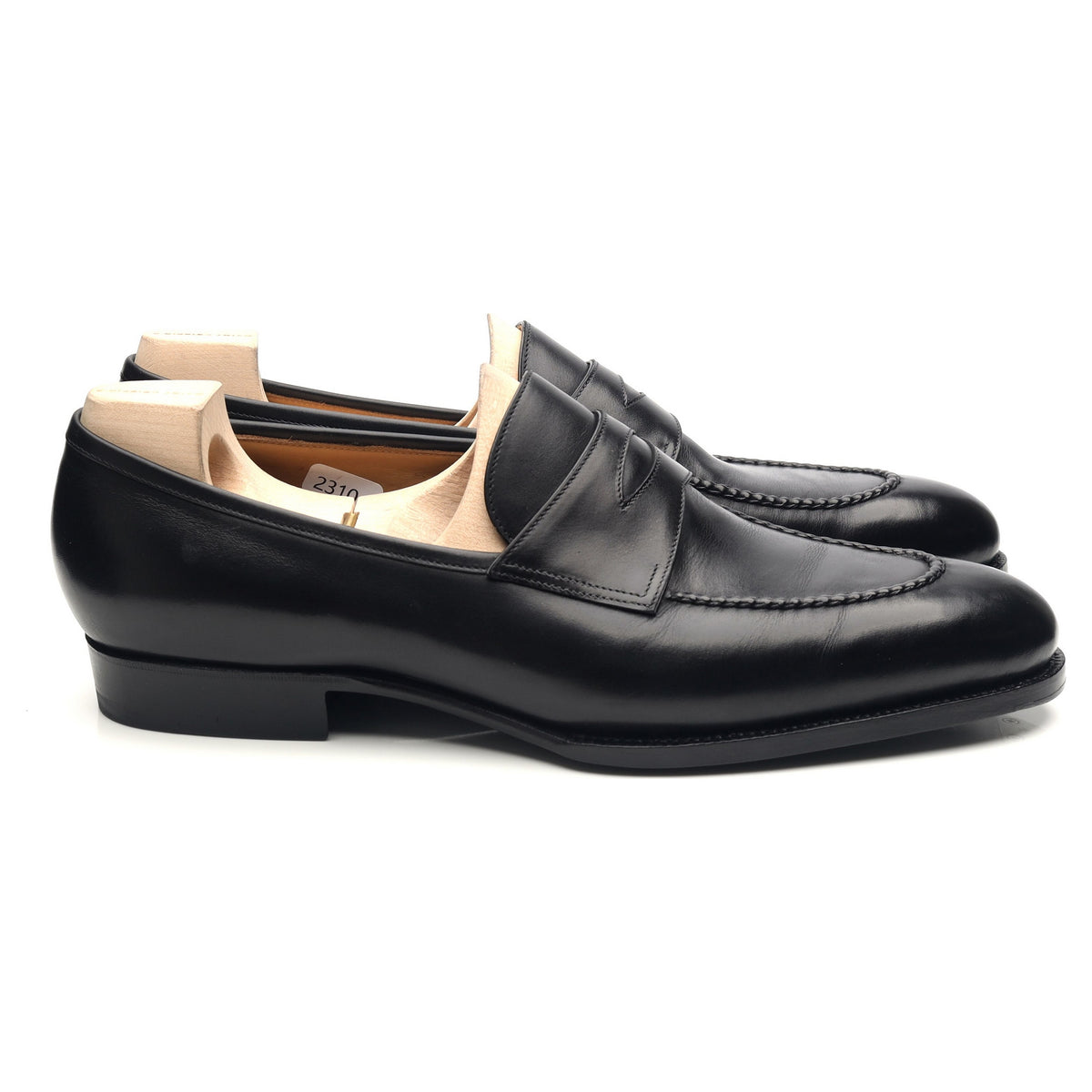 &#39;539&#39; Black Leather Loafers UK 9.5 F