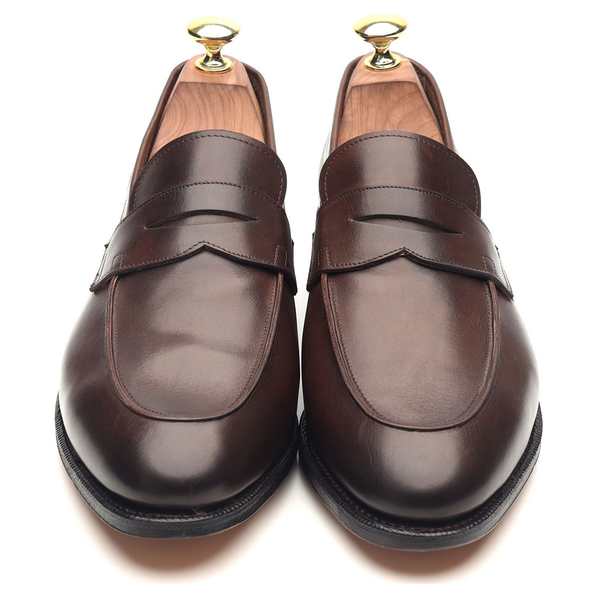 &#39;114414&#39; Dark Brown Leather Loafers UK 7.5 E